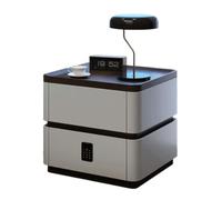 Wooden Nightstand with Lock Ideal for Home Bedrooms with Two Drawers
