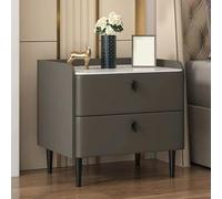 Wooden Nightstand with Metal Legs Space-Saving Bedside Table with 2 Drawers Easy Assembly for Bedroom & Living Room Champagne Gold Finish Modern Design.