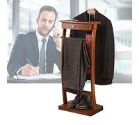 Wooden Nightstand with Rubber Sleeve Coat Rack & Trouser Holder - Fold-Free Storage Solution (H x W x D): 112 x 44.4 x 30 cm - Stylish & Functional Bedroom nizer