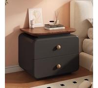 Wooden Nightstands, Fully Assembled Nightstand, Ample Storage Capacity, Anti-bump Design, Convenient Height, Suitable for Bedrooms,Living Rooms,and Home Offices(Black,30cm/11.8in)