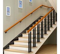 Wooden Nonslip Safety Handrail Home Kindergarten Guardrail Hallway Wall Support Rail Corridor Safety Rod Adjustable 1ft20ft Length (Size: 3ft)