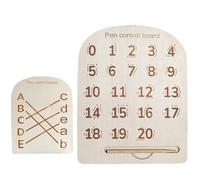 Wooden Number Alphabet Learning Board - Double Sided Tracing Toy for Writing Practice, Fine Motor Skill Development | Educational Preschool Classroom Boys Girls 3 Years+