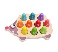 Wooden Number and Hedgehog Bricks Toy Eco-Friendly Educational Toy for Kids 3 Years Old and Above Colorful