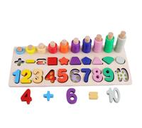 Wooden Number Board - Educational Shape Puzzle | Counting Game 30.5x13x7.5cm, Early Childhood Math Cognition Development Toy, Hands On Fine Motor Training Activity With Preschool Children
