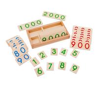 Wooden Number Cards - 10x18x2.5cm Digital Arithmetic Puzzle, Counting Practice Set | Numeric Skill Development Module for Home Study Learning Grid Board Accuracy Logic Evaluation System