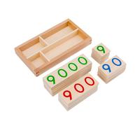 Wooden Number Cards with Box | Set of Numbers 1 to 9000 - Educational Mathematics Game for Kindergarten School Home Travel Living Room Activities Birthday Instruction