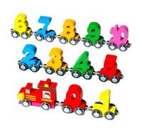 Wooden Number Train - Toy Trains For Educationals Puzzle, Vibrant Numbered Learnings Activities Set With Interlocking Engine And Cars | Exciting Educational For Boys Girls Preschool Math Devel
