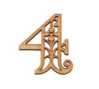 Wooden Numbers Flat MDF Wood 80mm x 65mm (Number 4)