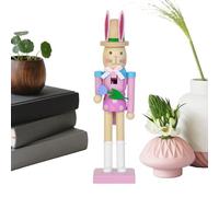 Wooden Nutcracker Decorations | Figure As The Centre Of Table Decoration | Nutcracker In Bunny Shape Made of Wood | For Spring Table Decoration Holiday Mantle Fireplace Home Stairs Outdoor Use
