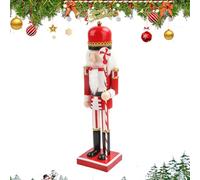 Wooden Nutcracker Figure, 38 cm Wooden Soldier Nutcracker Figure - Christmas Table Decoration for Kitchen Dining Table Bedroom Party Living Room Display Case Decoration