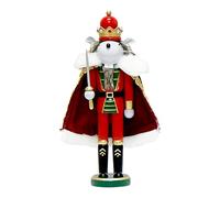 Wooden Nutcracker for Christmas Decoration, Wooden Nutcracker Decor - Mouse King Figures | Creative Mouse King Nutcracker Christmas Decor 12 Inch for