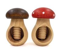 Wooden Nutcracker Mushroom - Handheld Screw Mechanism Nut Cracker Tool, European Style Decorative Mushroom Design for Cracking All Nuts, Great Gifts for Christmas and Kitchen Home Display Decoration