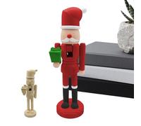 Wooden Nutcracker - Natural Soldier To Paint, Decorative Figure To Make Creativity On Blank Canvas, Holiday Ornament In The Living Room, Handmade Statue, Fireplace | For Christmas Holiday Family