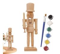 Wooden Nutcracker Set - Paint Your Nutcracker, Craft Ornament Figures | Festive Seasonal Creative Craft Project, Exhibition Figures Collection Showcase Set