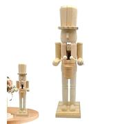 Wooden Nutcrackers Unpainted - Christmas Nutcracker Figurines Wooden Ornament - 15in Creative Puppet Craft Decor, Nutcracker Party Supplies for Holiday Housewarming