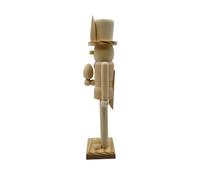 Wooden Nutcrackers Unpainted Easter Wooden Paintable Nut Cracker Figures for Art Project Ornament Decoration Paintable Figure