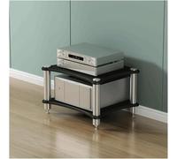 Wooden o Rack 2 Tier Ste Stand AV Ma Shelf for Record Players Open Design o-Video Display Modern Entertainment Center Fur Nero h