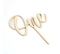 Wooden "ONE" 1st Birthday Cake Topper, Wild One Theme, Engraved Natural Wood, Eco-Conscious Reusable Wipe-Clean Decoration