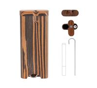 Wooden One Hitter Kit with Metal Pipe & Needle, One Hitters Storage Box and Storage Container Wooden Swivel Cap for Thanksgiving, Halloween, Christmas, New Year's Da(Patchwork Wood)