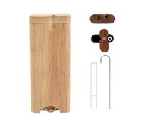 Wooden One Hitter Kit with Metal Pipe & Needle, One Hitters Storage Box and Storage Container Wooden Swivel Cap for Thanksgiving, Halloween, Christmas, New Year's Da(Natural Wood)