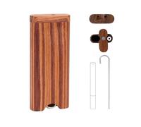 Wooden One Hitter Kit with Metal Pipe & Needle, One Hitters Storage Box and Storage Container Wooden Swivel Cap for Thanksgiving, Halloween, Christmas, New Year's Da(Mahogany)