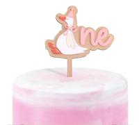 Wooden One Silly Goose 1st Birthday Cake Topper - Silly Goose First Birthday Decorations,Baby Girl 1st Party Decor (pink1)
