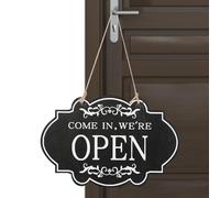Wooden Open Closed Sign - Double-Sided Open Sign For Window Or Door, Double Sided Reversible Come In We'Re Open And Sorry We'Re Closed Sign Store Hanging Sign, Open And Closed Signs For Business