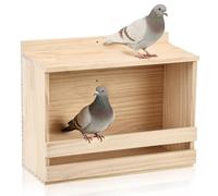 Wooden Open Mourning Dove Nesting Box, 13.7" x 6" x 11" Flat Roof Bird House with Nails, Open Platform Shelter for Doves & Small Birds, Hanging Garden Decor