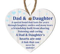 Wooden or Acrylic Heart Plaque for Dad - Heartfelt Gift for Father from Daughter - Handcrafted Keepsake for Father's Day, Birthday, Christmas - Heartwarming Message (Small: 10 cm (H) × 9 cm (W))