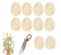 Wooden Ornaments To Paint - Unfinished Easter Egg Pendants Holiday Decoration Creative Activity School Party Lightweight Sturdy Design | For Home Bedroom Family Gathering