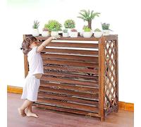 Wooden Outdoor Air Conditioner Rack, Air Conditioning Cover For Outside Units/Hide, Plant Display Rack Storage Shelf, Flower Stand Louvered