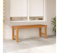 Wooden outdoor bench Teak finish 114x40x45 cm solid sanded hardwood garden seat