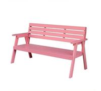 Wooden Outdoor Bench with Armrests, Comfortable Slatted Design, Weatherproof Durable Seating for Garden Patio Backyard