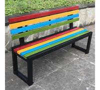 Wooden Outdoor Bench with Backrest, Slatted Seat, Easy Assembly, Waterproof for Garden, Patio, Porch