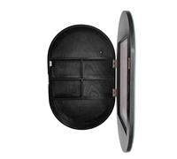 Wooden Oval Bathroom Mirror with Shelf - White (80x50x14cm Black) - Stylish and Functional Wall-Mounted Decor for Modern Bathrooms Enhance Space and Storage