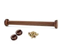 Wooden Oval Curtain Rods 27.5in with End Supports - Stylish Dowel Bars for Wardrobe & Closet Hanging Clothes & Elegant Design for Home Décor