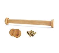 Wooden Oval Dowel Curtain Rods for Wardrobe & Closet - 27.5in (70cm) Hanging Clothes Bars with Sturdy End Supports - Stylish & Home Decor Solution
