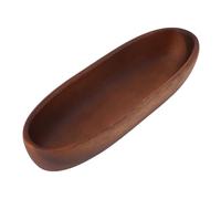 Wooden Oval Fruit Plate 9.8x3.3x1.8in Long Boat Shaped Fruits Snack Bowl Wooden Salad Decorative Serving Tray,Serving Bowl Dessert Platter Tray Dish for Salad,Veggies and Fruit