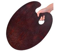 Wooden Paint Palette,Oil Paint Palette,Oval Artist Palette,Painting Palette with Thumb Holder for Oil Painting, Acrylic, Watercolor/16x12 Inch