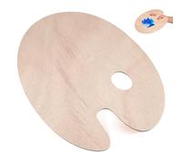 Wooden Paint Palette with Thumb Hole Ergonomic Oval Shape Lightweight Design for Acrylic Watercolor and Oil Painting Density Board