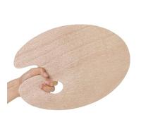 Wooden Painting Palette | Vintage Style Oval Shape Artist Mixing Wooden Tray | Suitable For Oil/Acrylic Paints, With Thump Hole Round Wood Tray Plate Art