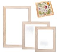 Wooden Paper Art Frame Set Designed for Manual Papermaking Processes with Three Frame Sizes for Flexibility
