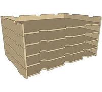 Wooden Paper Organiser Tray, 6mm MDF, Stackable, A4/A3/A2/12"x12" Size Options, Craft Room/Office Storage (5, A3)