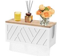 Wooden Paper Towel Dispenser, Towel Dispenser Wall Paper Towel Holder, Paper Napkin Holder with Lid, for Multifold, C-fold, Z-fold, Tri-Fold Towels (B)