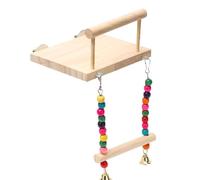 Wooden Parakeet Toys with Swing for Cage - Bird , Perfect for Birds | Bird Perches with Rattle for Hamster Parrots Chinchilla