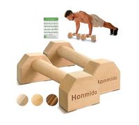 Wooden Parallettes 2 PCS Push Up Stand For Floor Calisthenics Bars Home, Handles Handstand Blocks Beech & Pine Wood Pushup Non-Slip Base Parallel Exercise Equipment For MenTrainers(BEECH WOOD)