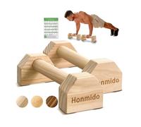 Wooden Parallettes 2 PCS Push Up Stand For Floor Calisthenics Bars Home, Handles Handstand Blocks Beech & Pine Wood Pushup Non-Slip Base Parallel Exercise Equipment For MenTrainers(PINE WOOD)