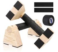 Wooden Parallettes Bars,Non-slip Fitness Push Up Handles,Solid Wood Press Up Handles for Floor Exercise,Gymnastics,Strength Training,Portable Calisthenics Bars for Home,Gym,Outdoor(Wood color, 30cm)