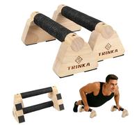 Wooden Parallettes Push Up Bars, 2 PCS Wood Calisthenics Bars with Non-Slip Base, 25CM Pushup Handles for Home Fitness, Workout Equipment for Men and Women Strength Training