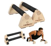 Wooden Parallettes Push Up Bars, 2 PCS Wood Calisthenics Bars with Non-Slip Base, 30CM Pushup Handles for Home Fitness, Workout Equipment for Men and Women Strength Training